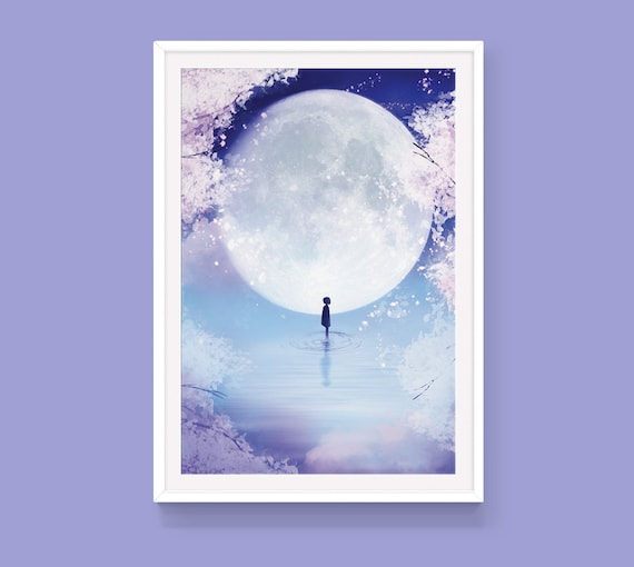 Anime Art Print Poster: Moon Child - Etsy