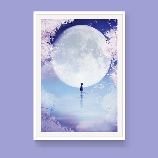 Anime Art Print Poster: Moon Child