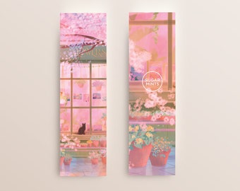 Bookmark: Flowers and Books