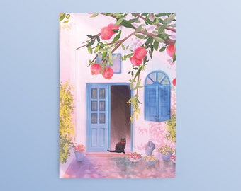 Anime-briefkaart: granaatappel
