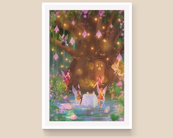 Whimsical Fairies Poster, Fairy Poster