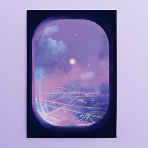 Carte postale d’avion : Ciel violet