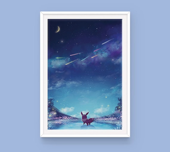 Abstract Pokemon Eeveelutions Poster Eevee Umbreon Leafeon Canvas