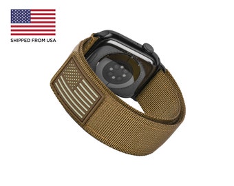 Fortitude Standard USA Flag Black Adapters Band-Nylon Coyote Tan
