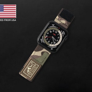 Tefeca Fortitude Series Standard Wide Hook and Loop Band for Apple Watch /Apple Watch Ultra| Nylon Camo