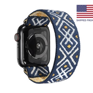 Tefeca Seefisch Muster Stretch Apple Uhrenarmband 38mm 40mm 41mm 42mm 44mm 45mm - ESFP