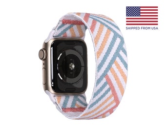 Tefeca Bound Patterns Stretch Elastic Apple Watch Band 38/40/41mm   42/44/45mm