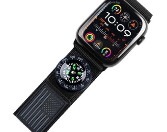 Fortitude USA Flag Black SnapHook Micro Compass Band–Black