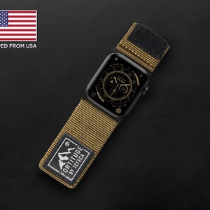 Tefeca Fortitude Series Ultra Wide Hook and Loop Band for Apple Watch /Apple Watch Ultra | Ultra Wide Army Green Nylon
