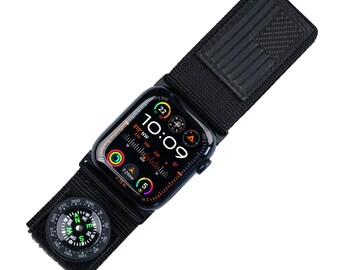 Tefeca Fortitude Series USA Flag Ultrawide Band Night  With Black SnapHook Micro Compass