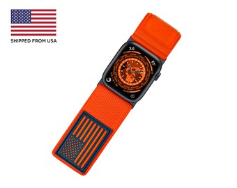 Adaptadores negros para la banda de la bandera de Fortitude USA - Nylon naranja