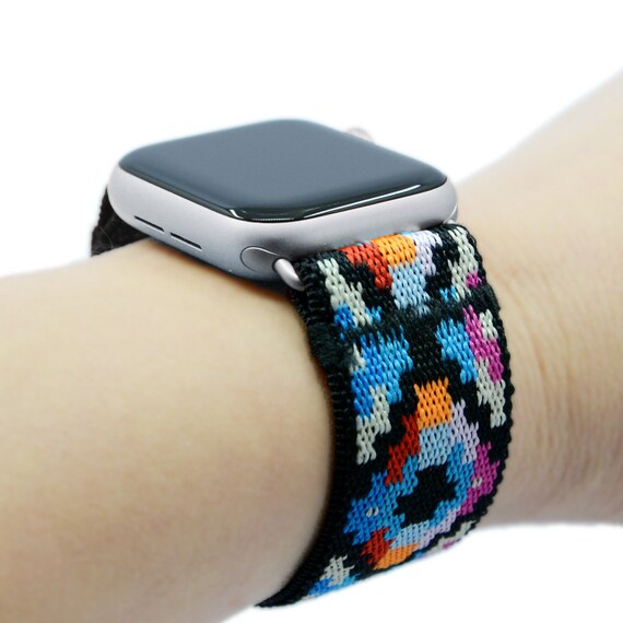 Elastic Band For Apple Watch Stretchy Geometry Pattern 38mm 40mm 42mm 44mm Stretch Eg