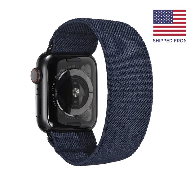 Tefeca Elastic Band For Apple Watch , Stretchy Apple Watch band NAVY 38/40/41mm ,42/44/45mm,Stretch Watch Band- ENAW