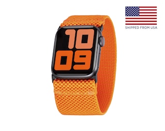 Orange Elastic Apple Watch Band: Soft & Lightweight