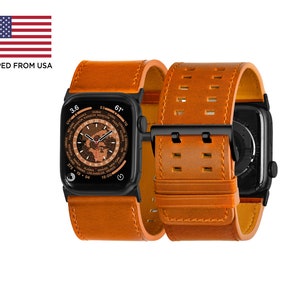 Dual Band Black Adapters-Caramel Leather