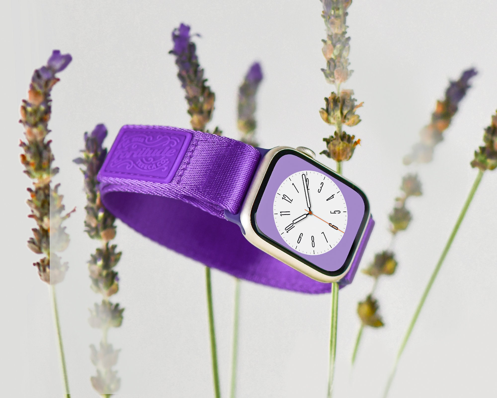Apple Watch用ラベンダーフックアンドループバンド - Etsy 日本