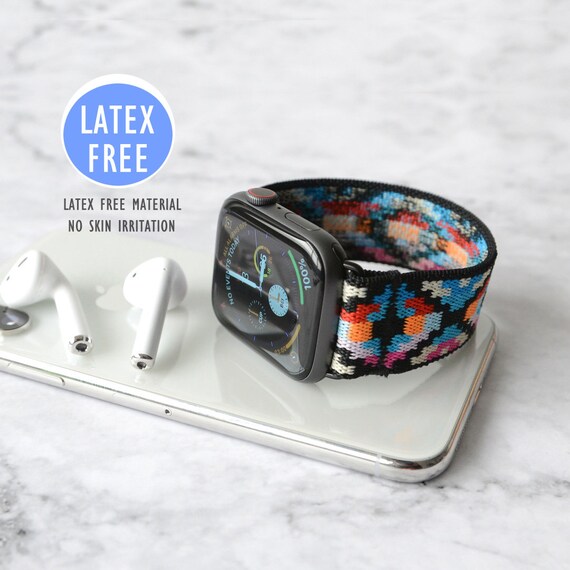 Elastic Band For Apple Watch Stretchy Geometry Pattern 38mm 40mm 42mm 44mm Stretch Eg