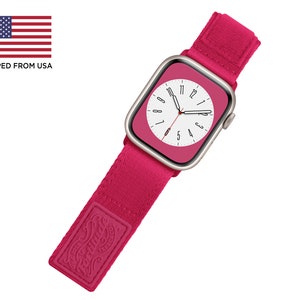 Cinturino con gancio e anello serie Tefeca Fortitude per Apple Watch / Apple Watch Ultra / Magenta