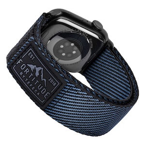 Tefeca Fortitude Series Standard Wide Hook and Loop Band for Apple Watch /Apple Watch Ultra | Nylon Onyx