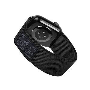 Tefeca Fortitude Series Standard Wide Hook and Loop Band for Apple Watch /Apple Watch Ultra | Nylon Black Label