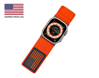 Fortitude USA Flag Band Silver Adapters-Nylon Orange