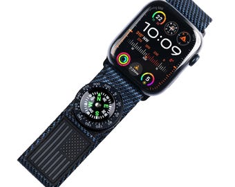 Fortitude USA Flag Black SnapHook Micro Compass Band–Onyx