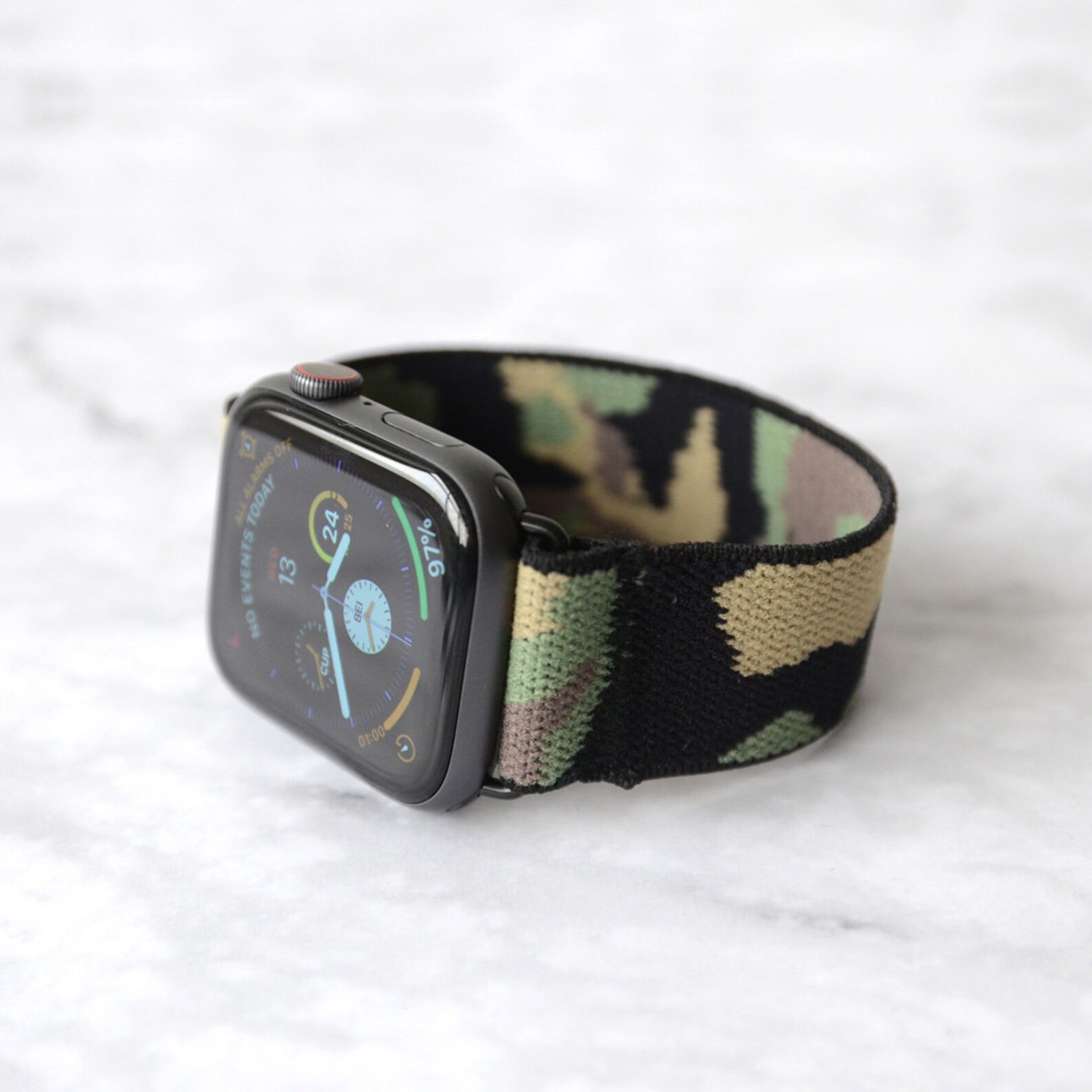 Elastic Band For Apple Watch Stretchy Apple Watch band Camo Etsy