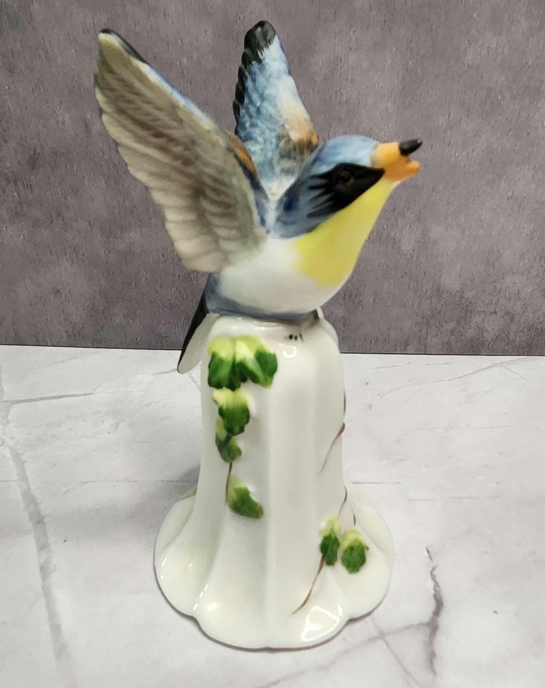 Vintage Bluebird Flower Bell, Fine Bone China by Lenwile Ardalt - Etsy