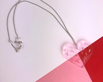 LOVE Sprinkles Acrylic Necklace// Sterling Silver chain