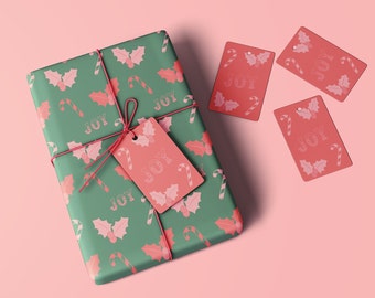 Joy Christmas wrapping paper, Christmas gift wrap, Christmas wrapping paper