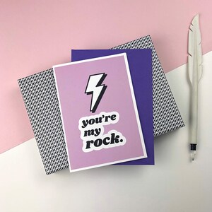 Sei il mio biglietto di auguri Rock / / il mio rock, amore, amicizia, biglietto tipografico, biglietto divertente, eccentrico