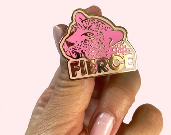 Fierce enamel pin, fierce pin, hard enamel pin