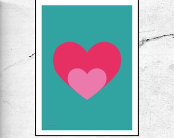 Love shout heart print/poster