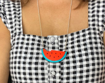 Watermelon necklace/ Sterling silver chain /jewellery