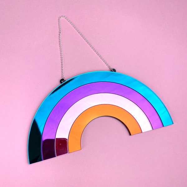 Rainbow Mirror / acrylic  / Wall mirror / Multicolored