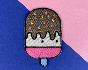 Ice Lolly Sprinkles Patch / Iron on Patch / Sweet Lolly / Denim Iron on Patch / Cute Ice Lolly Patch