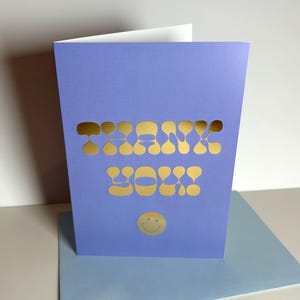 Biglietto di ringraziamento con sorriso in lamina d'oro / Biglietto di ringraziamento / Biglietto di auguri / Biglietto di ringraziamento