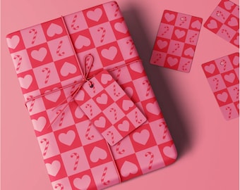 Christmas wrapping paper, Candy Cane love Christmas wrap, Candy cane Wrapping paper, Christmas wrapping paper