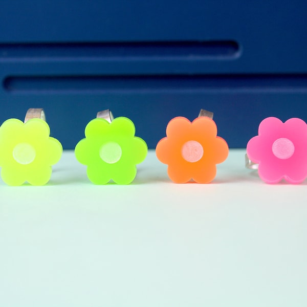 Flower power ring - Fluo colours