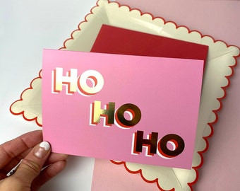 HO HO HO - Christmas greetings card
