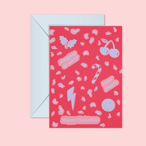 Dear Santa Christmas card // &#39;Naughty or Nice&#39; Christmas card, Leopard print Christmas card