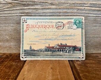 Vintage Souvenir of Albuquerque New Mexico Post Card Book, Vintage New Mexico Memorabilia, Vintage Albuquerque Memorabilia