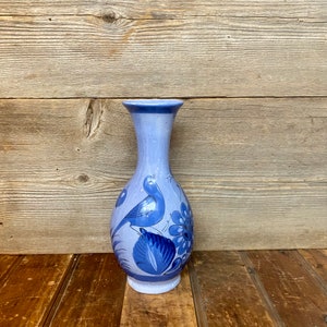 El Palomar Vase, Ken Edwards El Palomar Blue Vase, Ken Edwards El Palomar, Tonala Mexico, Mexican Pottery, Southwest Pottery Vase