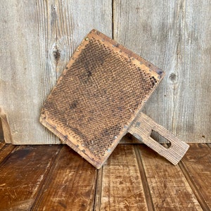 Vintage Wooden Wool Card, Vintage Wooden Wool Comb, Primitive Farmhouse Cotton Card, Vintage Cotton Carding Paddle
