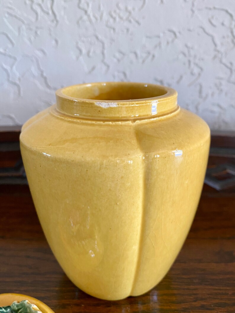 Vintage Mustard Yellow Jar Vintage Strawberry Lidded Jar Etsy