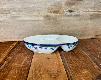 Vintage Pfaltzgraff Orleans Chip Dip Tray, Vintage Pfaltzgraff Orleans Snack Tray, Vintage Stoneware Snack Chip Dip Tray