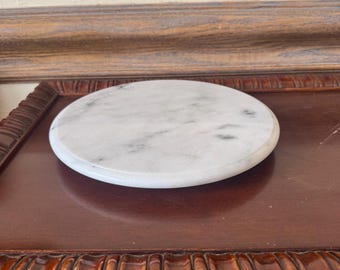 Vintage Marble Lazy Susan, Vintage French Kitchen Lazy Susan, Vintage Countertop Marble Lazy Susan