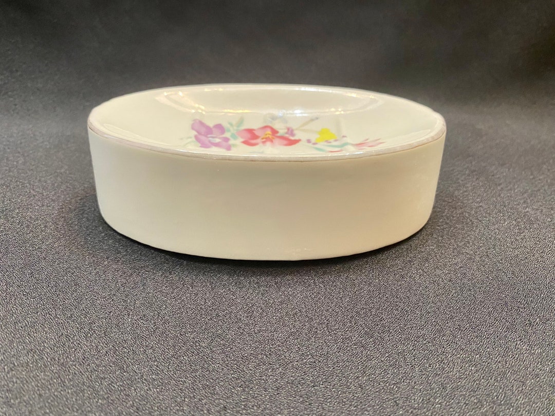 Vintage Soap Dish, Vintage Flowers Soap Dish, Vintage Trinket Dish