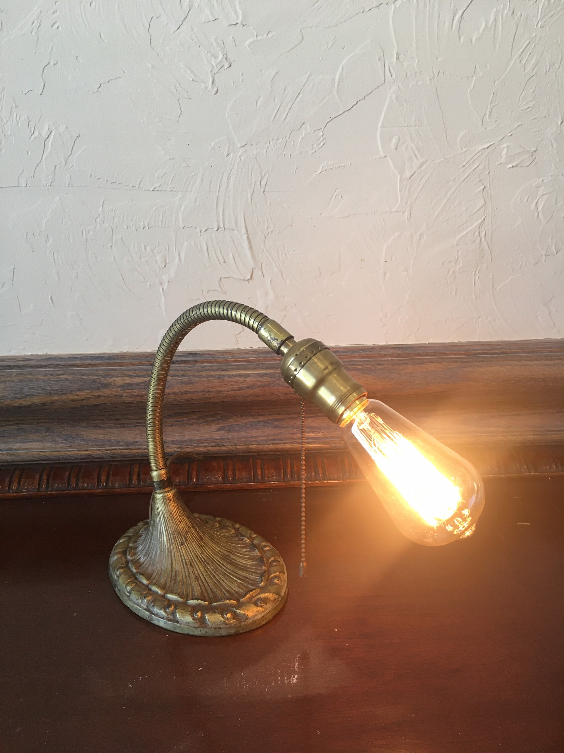 Vintage Cast Iron Gooseneck Lamp Vintage Aladdin No 50 Lamp Etsy