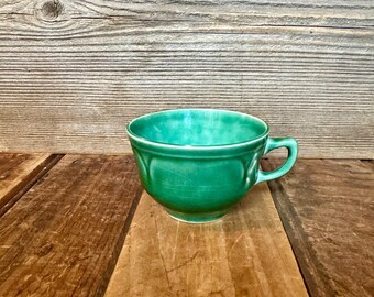 Vintage Green Tea Cup, Vintage Kelly Green USA Farmhouse Mug, Vintage Green Coffee Mug